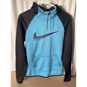 Nike Womens Thermafit High Rise Hoodie Pullover•Size: Small•Mint Blue/Black